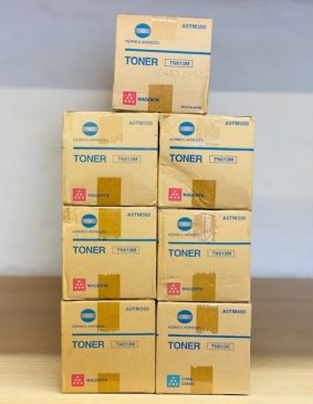 Lot of 7 Genuine Konica Minolta TN613 Magenta Cyan Toner Bizhub C452 C552 C652 C652DS