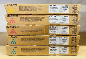 Lot of 5 Genuine Ricoh MP C4500E CMY Toner Cartridges